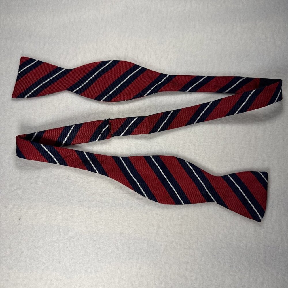 Vintage Bert Pulitzer Bow Tie Red‎ Blue Self-Tie Adjustable 13 3/4 - 18 USA